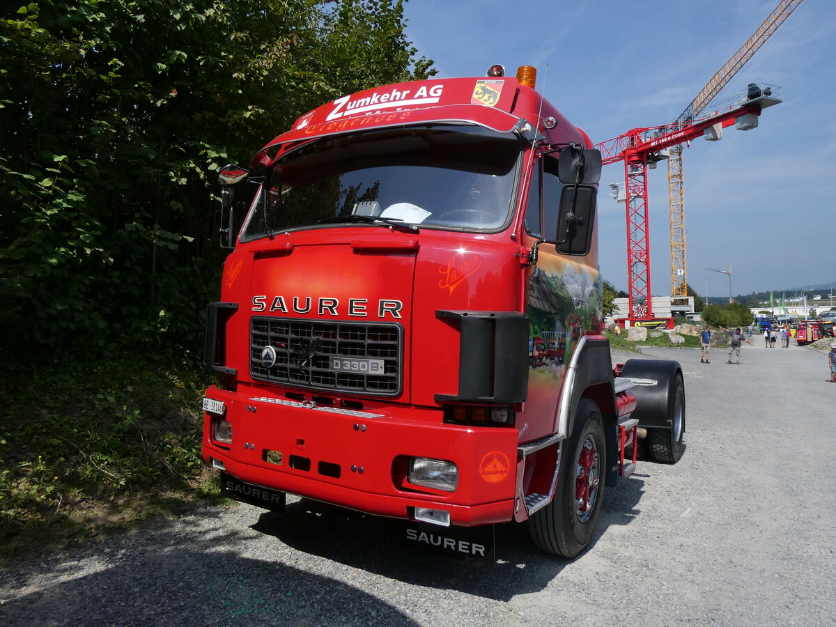 (266'392) - Zumkehr, Frutigen - BE 38'146 - Saurer am 31. August 2024 in Oberkirch, CAMPUS Sursee