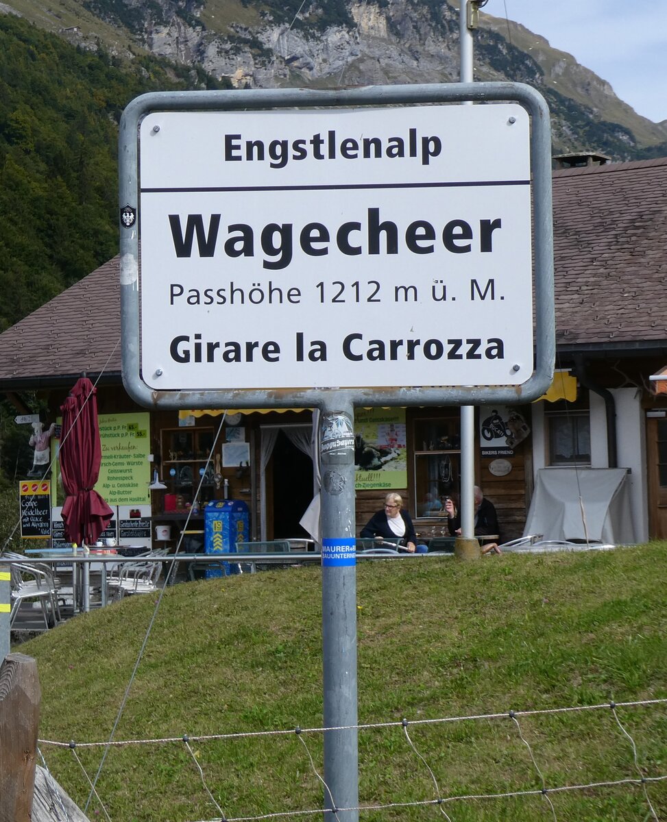 (267'449) - Wagecheer Passhhe 1212 m. . M. am 22. September 2024 in Innertkirchen, Wagenkehr