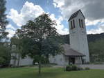 (206'937) - Die Kirche Lenk mit Baum am 1.
