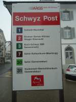 AAGS Schwyz/314132/148131---aags-haltestelle---schwyz-post (148'131) - AAGS-Haltestelle - Schwyz, Post - am 23. November 2013