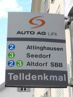 (150'531) - AAGU-Haltestelle - Altdorf, Telldenkmal - am 10. Mai 2014