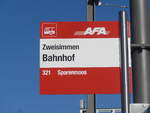 (200'219) - AFA-Haltestelle - Zweisimmen, Bahnhof - am 25.