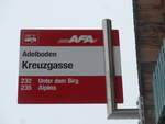 (201'143) - AFA-Haltestelle - Adelboden, Kreuzgasse - am 13. Januar 2019