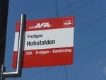 (207'911) - AFA-Haltestelle - Frutigen, Hohstalden - am 14.