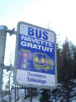 (131'956) - Bus Navette-Haltestelle - Ovronnaz, Ovronnaz Tlsige - am 2. Januar 2011