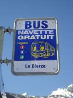 (131'957) - Bus Navette-Haltestelle - Ovronnaz, Le Bierze - am 2. Januar 2011