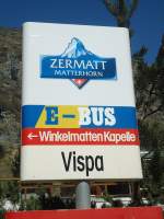 (133'367) - E-Bus-Haltestelle - Zermatt, Vispa - am 22.