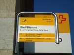 (132'783) - PostAuto-Haltestelle - Biel/Bienne, Bahnhofplatz/Place de la Gare - am 9. Mrz 2011