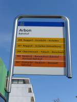 (149'435) - PostAuto-AOT-Haltestelle - Arbon, Bahnhof - am 29. Mrz 2014