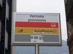 (168'638) - PostAuto-Haltestelle - Bellinzona, Fermata provvisoria - am 6. Februar 2016