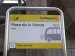 (172'546) - PostAuto-Haltestelle - Sion, Place de la Planta - am 26. Juni 2016