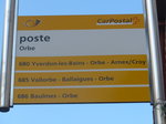 (173'018) - PostAuto-Haltestelle - Orbe, poste - am 15.