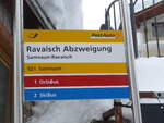 PostAuto/603698/188777---postauto-haltestelle---samnaun-ravaisch-ravaisch (188'777) - PostAuto-Haltestelle - Samnaun-Ravaisch, Ravaisch Abzweigung - am 16. Februar 2018