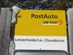 (200'280) - PostAuto-Haltestelle - Lenzerheide/Lai, Clavadoiras - am 26. Dezember 2018