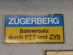(205'272) - PostAuto- + ZVB-Haltestelle - Zug, Zugerberg - am 18.