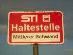 (133'308) - STI-Haltestelle - Thierachern, Mittlerer Schwand - am 16. April 2011