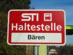 STI Thun/284506/136830---sti-haltestelle---blumenstein-baeren (136'830) - STI-Haltestelle - Blumenstein, Bren - am 22. November 2011