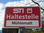 (148'320) - STI-Haltestelle - Wangelen, Mhlematt - am 15. Dezember 2013