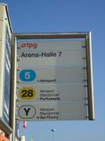 TPG Geneve/286169/138177---tpg-haltestelle---genve-arena-halle (138'177) - TPG-Haltestelle - Genve, Arena-Halle 7 - am 9. Mrz 2012