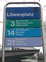 VBZ Zurich/407073/157741---vbz-haltestelle---zuerich-loewenplatz (157'741) - VBZ-Haltestelle - Zrich, Lwenplatz - am 14. Dezember 2014