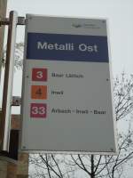 (137'996) - ZVB-Haltestelle - Zug, Metalli Ost - am 6. Mrz 2012