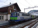 (188'200) - BLS-Lokomotive - Nr. 504 - am 4. Februar 2018 im Bahnhof Zweisimmen