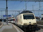 (248'140) - SBB-Lokomotive - Nr. 460'019-3 - am 6. April 2023 im Bahnhof Romanshorn