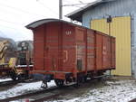 Guterwagen/604477/189030---m-c-gueterwagen---nr-121 (189'030) - M-C-Gterwagen - Nr. 121 - am 3. Mrz 2018 im Bahnhof Martigny