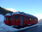 (187'502) - Sernftalbahn-Triebwagen - Nr. 5 - am 31. Dezember 2017 in Elm, Station