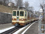 (214'917) - TPC/AL-Triebwagen - Nr. 302 - am 29. Februar 2020 im Bahnhof Leysin Village