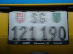 Schweiz/299101/143698---autonummer-aus-der-schweiz (143'698) - Autonummer aus der Schweiz - SG 121'190 - am 20. April 2013