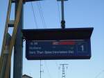 (132'597) - Nicht ganz richtige Anzeige am 7. Februar 2011 am Bahnhof Liestal