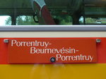 (175'362) - PostAuto-Routentafel - Porrentruy-Beurnevsin-Porrentruy - am 2. Oktober 2016 in Schelten, Restaurant Scheltenmhle