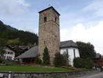 (185'089) - Die Dorfkirche am 17. September 2017 in Adelboden