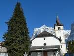 (233'280) - Die Kirche Grindelwald am 27. Februar 2022