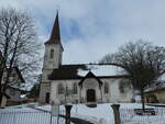 (245'686) - Kirche La Côte-aux-Fées am 2. Februar 2023