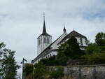 kirchen/820117/252000---die-kirche-in-charmey (252'000) - Die Kirche in Charmey am 1. Juli 2023