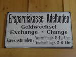 (214'539) - Email-Schild der Ersparniskasse Adelboden am 19. Februar 2020 im Heimatmuseum Adelboden