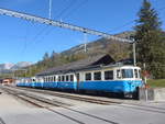 (222'096) - MOB-Pendelzug - Nr. 4004 - am 19. Oktober 2020 im Bahnhof Lenk