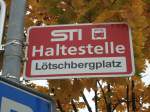 (130'308) - STI-Haltestelle - Spiez, Ltschbergplatz - am 11. Oktober 2010