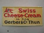 (134'597) - Blechschild  Swiss Cheese-Cream  im BrockiShop am 2.