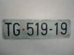 (135'343) - Autonummer aus Jugoslawien - TG 519-19 - am 30. Juli 2011 im BrockiShop