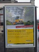 Thun/357741/152027---plakat-fuer-die-kiental-griesalp-linie (152'027) - Plakat fr die Kiental-Griesalp-Linie am 2. Juli 2014 beim Bahnhof Thun