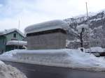 (148'799) - Gotthard-Denkmal im Schnee beim Bahnhof Airolo am 9. Februar 2014