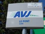 (161'357) - AVJ-Haltestelle - Le Pont, Gare - am 28.