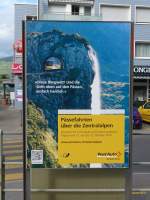 verkehr-reisen/381827/154444---plakat-fr-pssefahrten-ber (154'444) - Plakat fr Pssefahrten ber die Zentralalpen am 24. August 2014 beim Bahnhof Spiez