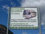 (154'813) - Werbung fr die Autolinee Blenesi am 1. September 2014 in Biasca, Garage