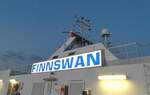 (287'707) - Schriftzug des MS Finnswan am 7. Juni 2026 auf der Ostsee